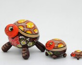 Tortoise Nesting doll stacking dolls matryoshka russian dolls set of 3 free shipping