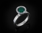 sterling silver solitaire ring with synthetic gemstone