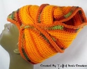 Orange Gele Wrap Cap with Open Top