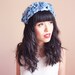 pastel blue Floral rose crown - santa monica, festival crown, woodland, nature, oversize, statement, headband, headpiece.