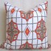 SALE - Mosaic Decorative Pillow - Orange - Yellow - Brown - White - 18 inch - BOTH SIDES - Designer Pillow - Boho Pillow - Designer Pillow