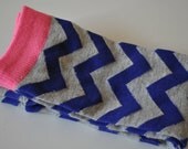 New Baby Boy or Girl Gift--Baby Leg Warmers in Pink, Blue, and Gray Chevron Stripe
