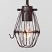 CAGE ONLY Basic Wire Bulb Cage (Pendant Sold Separately) // Trouble Light Pendant Accessory - Ebonized Rust Patina - Vintage Industrial