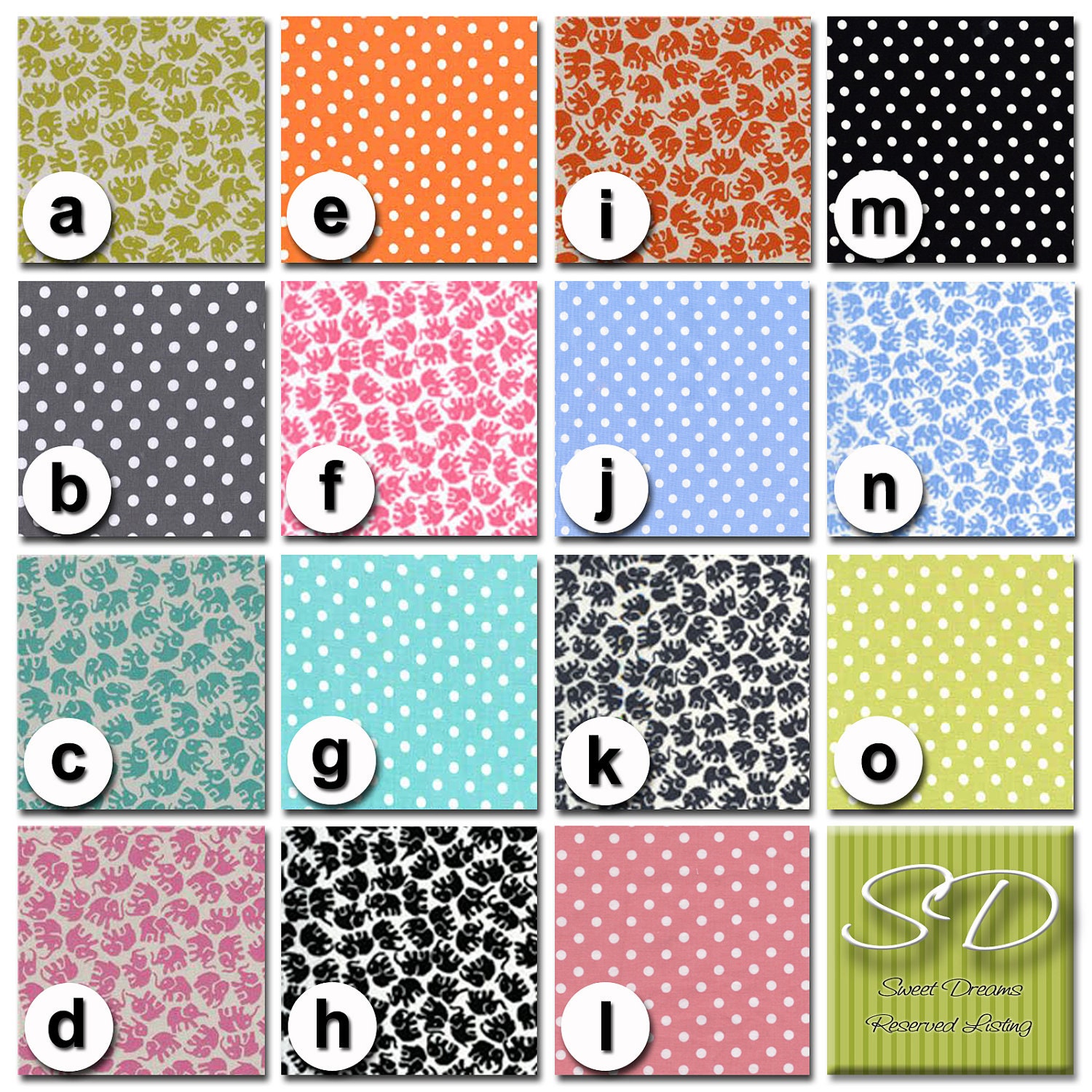 Custom Crib Bedding You Design   Bumper and Bedskirt in Elephants and polka dots