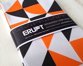 Designer tea towel - ORANGE and black  //  Organised Confusion