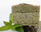 Green Clay and Mint, Facial and Body Exfoliating Cold Process Soap-based on Greek Olive oil