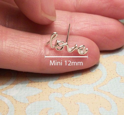 MINI Love Cartilage Earring, Sterling Silver or Gold Filled