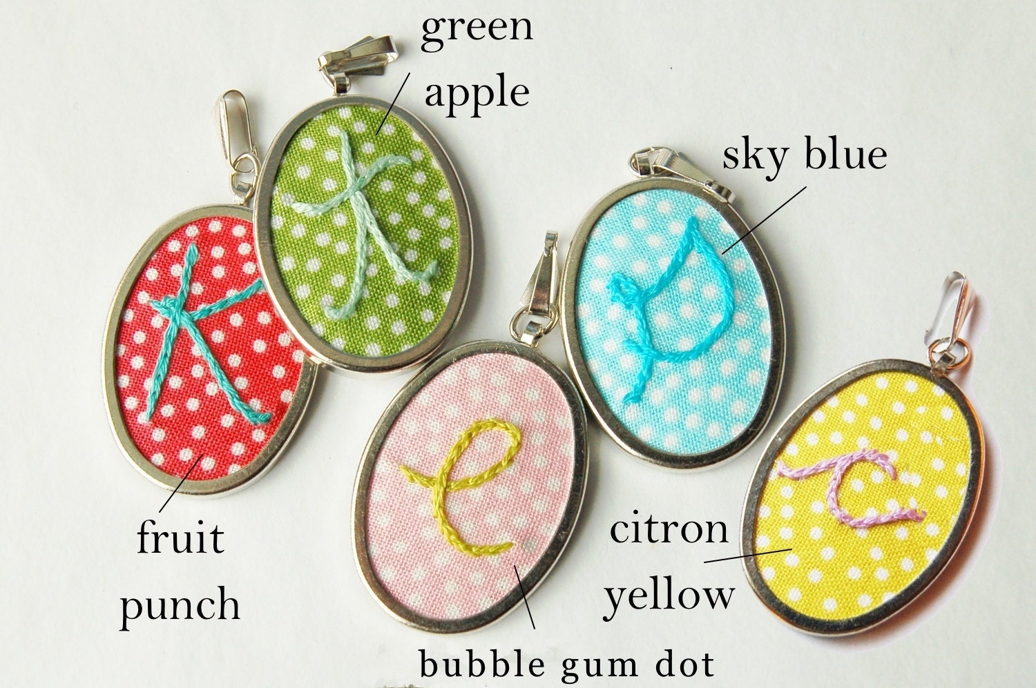 Personalized Bridesmaid's Gifts. Initial Necklaces. For Colorful, Modern Weddings. by Merriweather Council