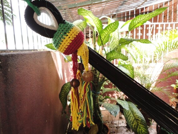 Rastafari Colors One, Single Hammock hand-woven Natural Cotton Simple Fringe