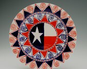 USA Plate American Hand Painted 8" Red White Blue Tableware