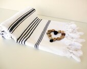 PESHTEMAL,Bath Towel,NATURAL Cotton ,Eco Friendly,High Quality Hand Woven White and Blue Turkish Cotton Bath,Beach,Spa,Yoga,Pool Towel