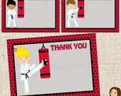PRINTABLE Girl Karate Party Thank You Cards (Character of your choice) Il_170x135