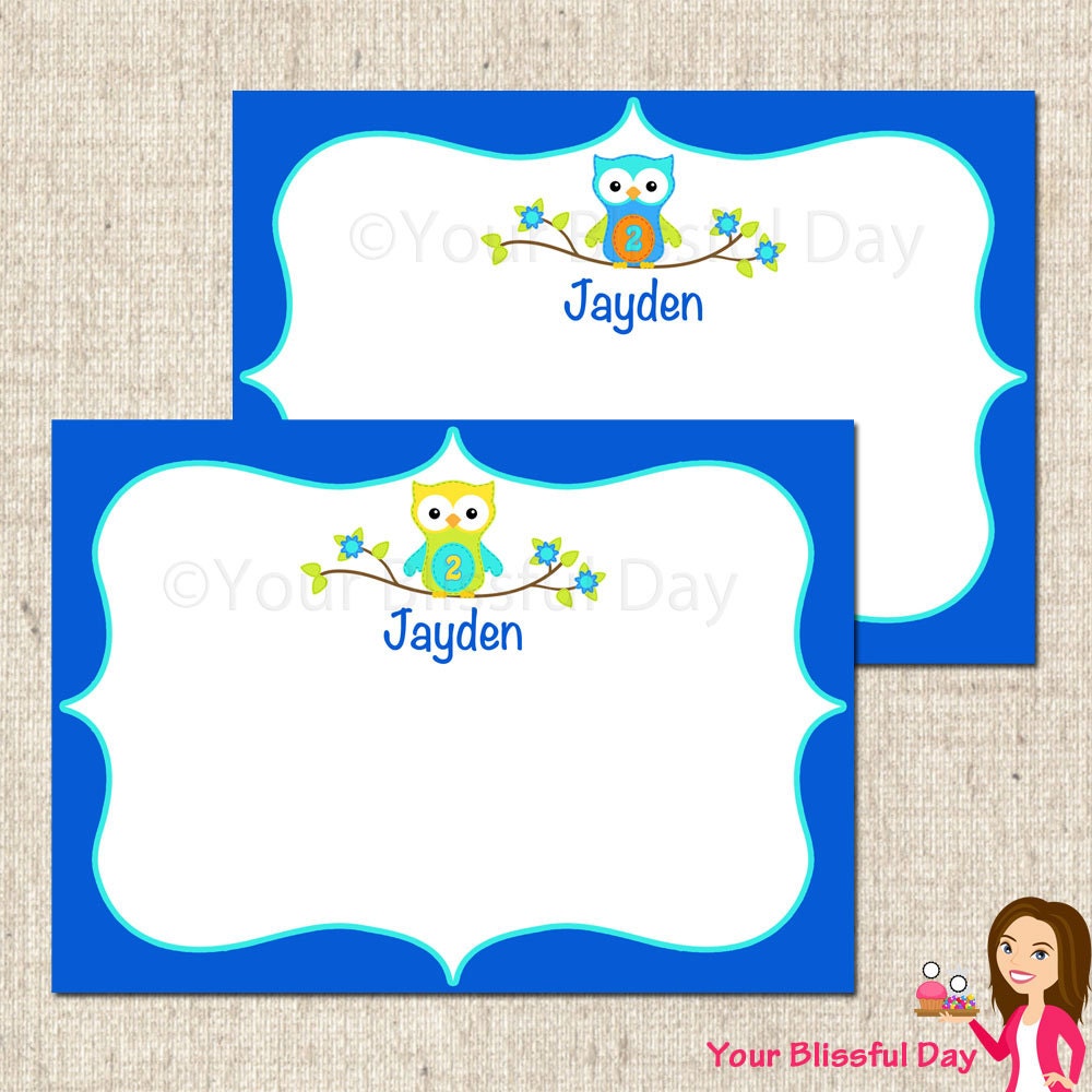 PRINTABLE Personalized Boy Stitch Owl Stationery Thank You Cards (Character of your choice) Il_570xn