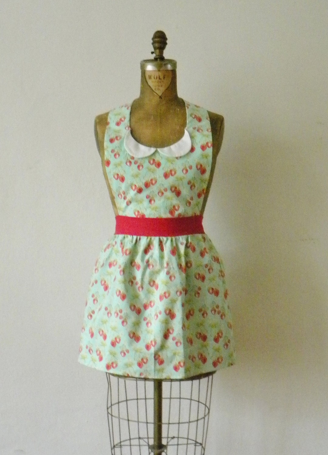 Womens Apron Strawberry Retro Gidget Full Apron