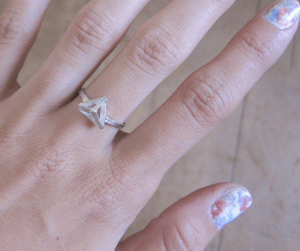 triangle frame ring // sterling silver