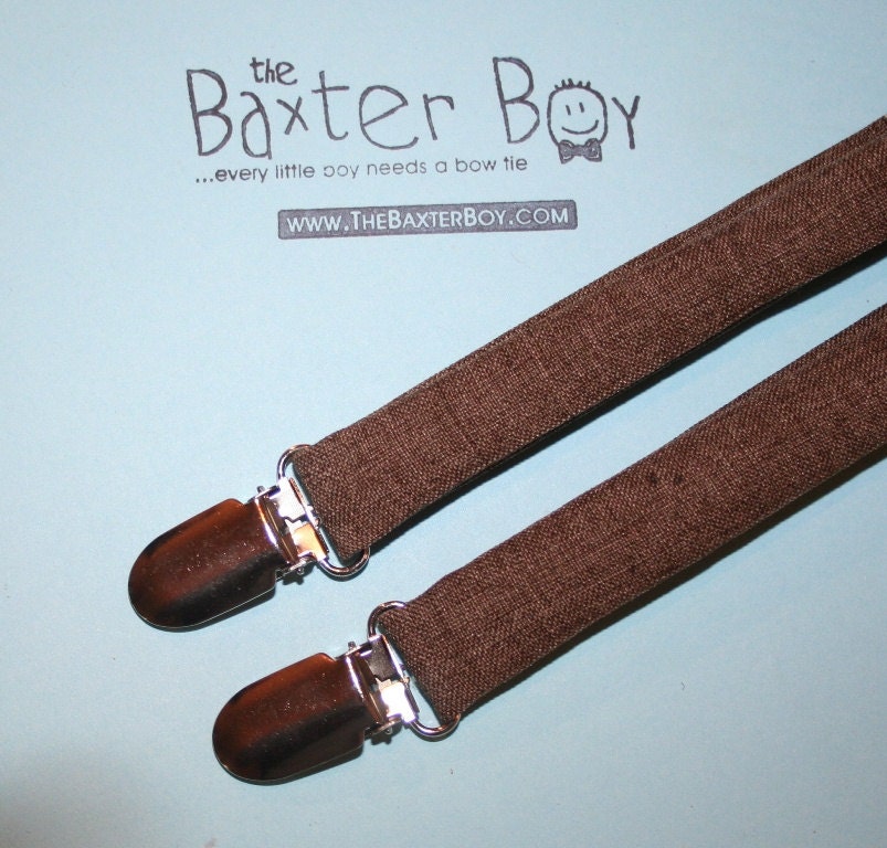 Brown Heather polyester suspenders for little boys - photo prop, wedding, ring bearer, accessory