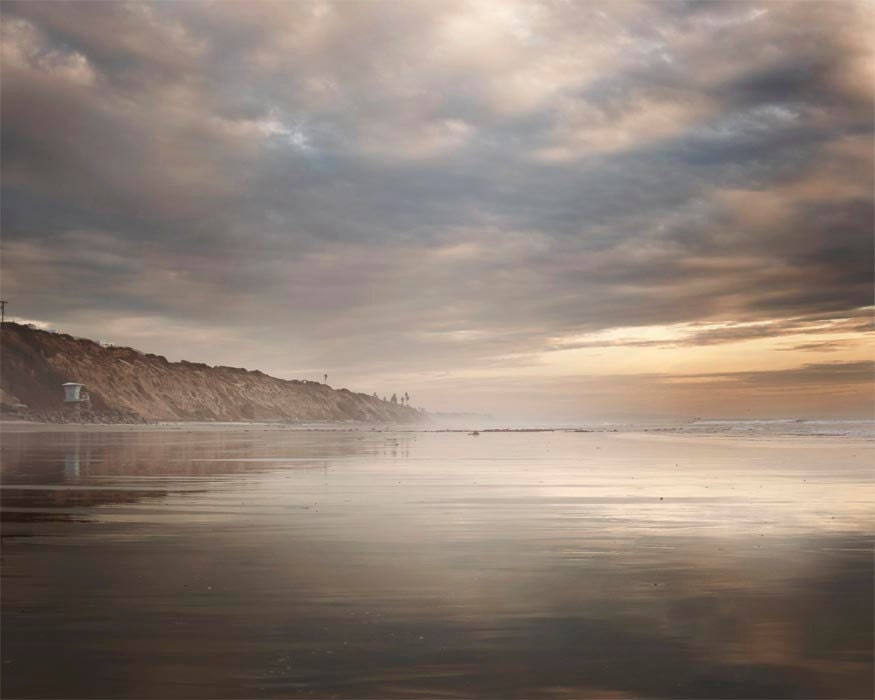 Coastal Landscape Photograph,Black Friday Etsy,  Reflection, Beach Photography, Dramatic, Photography Wall Decor, Earth Tones, 8x10