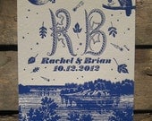 Autumn Romance Custom Design Letterpress Wedding Invitation