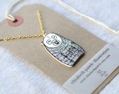 grizzly bear necklace - by elizabeth pawle - modern design - hand drawn illustrated necklace