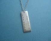 Thy Will Be Done from The Our Father prayer, hand stamped metal necklace, christian jewelry, bible verse, recovery, jewelry under 30