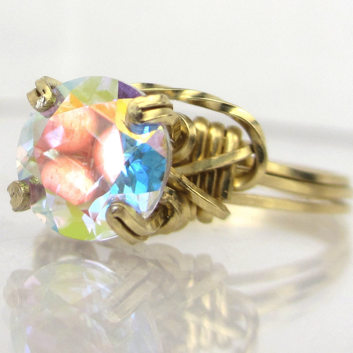 Mercury Mist Mystic Topaz 14k Gold Fill Ring