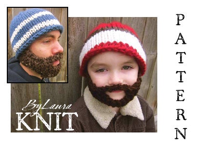 Sale PATTERN--Knit Bearded Beanie