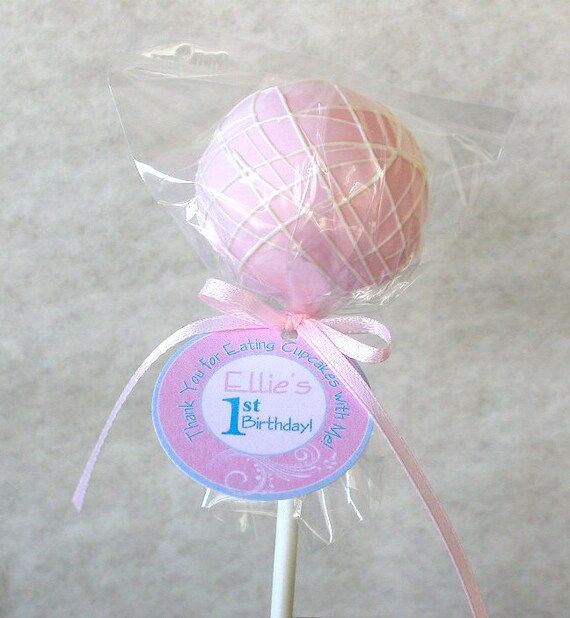 1st Birthday Favor Tags for cake pops, lollipops and cookie favors - 1.5 inch custom personalized tags Il_570xn