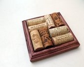 Wine Cork Coaster - Gifts under 10 - Office Home Gift - reclaimed wood - cork coaster - wood coaster