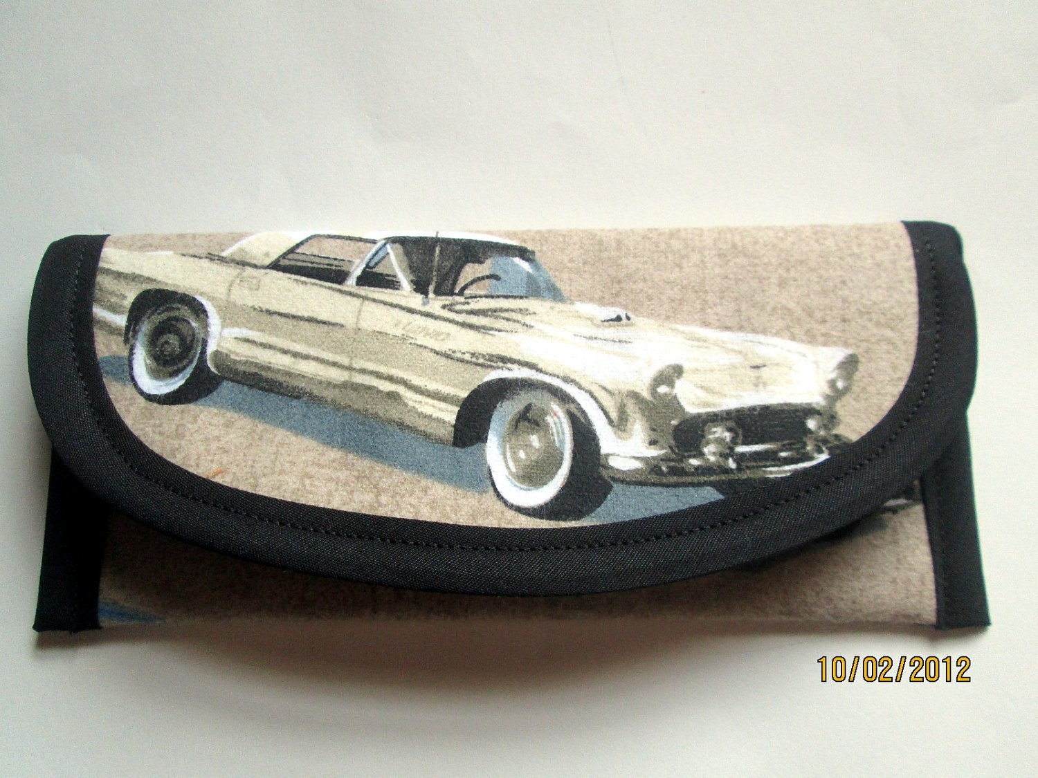 1955-56  Ford Thunderbird Fabric, Wallet ,Clutch, Envelope style, bags and purses 7 x 3 gift of money