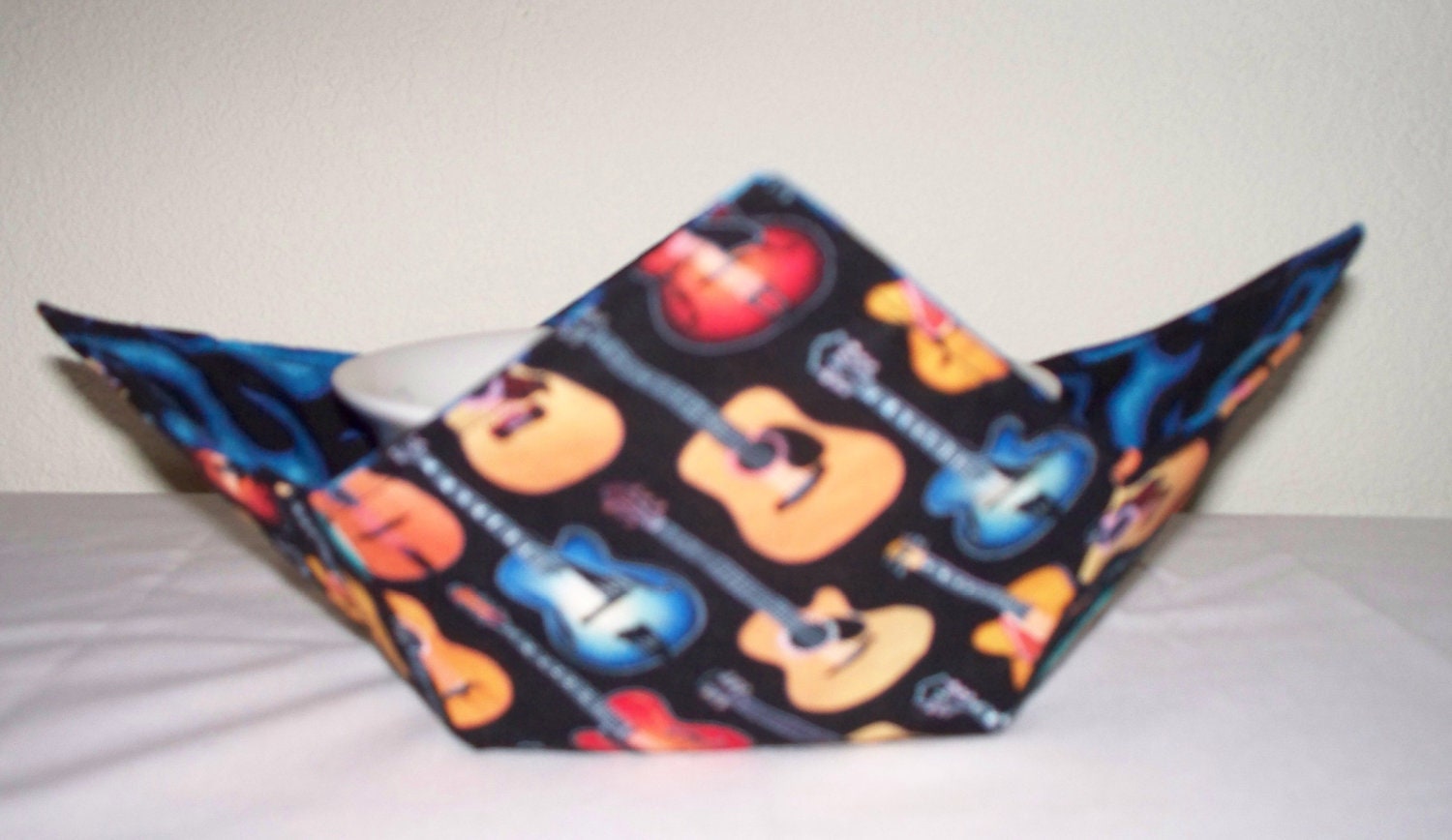 Micro-bowl hot pad - Rock on-   soup bowl cozy /potholder for the microwave