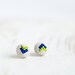 Arrow stud earrings - cross stitch earrings - hand embroidery - textile jewelry - e012