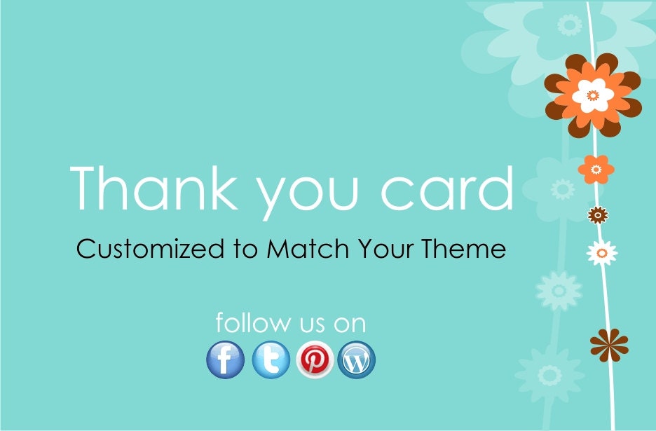 Printable Thank You Card by the unique day - DIY File - Customized to Match Your Theme Il_170x135