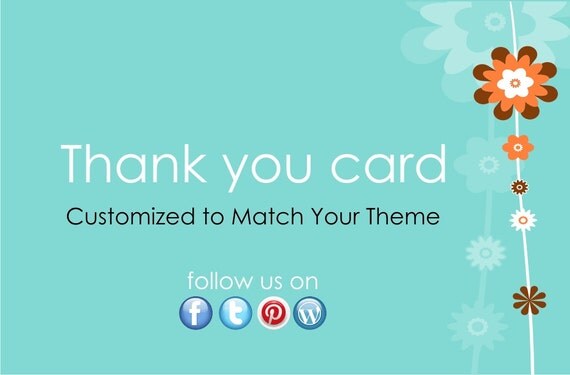 Printable Thank You Card by the unique day - DIY File - Customized to Match Your Theme Il_570xn