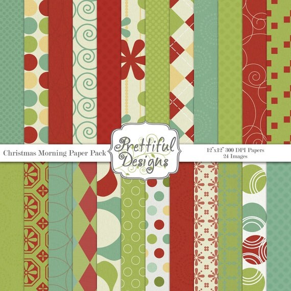 Digital Scrapbooking Papers - Christmas Morning (182) Il_570xn