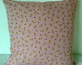 Japanese cushion cover with bambi / fawn motif on pink background, throw pillow, decorative cushion