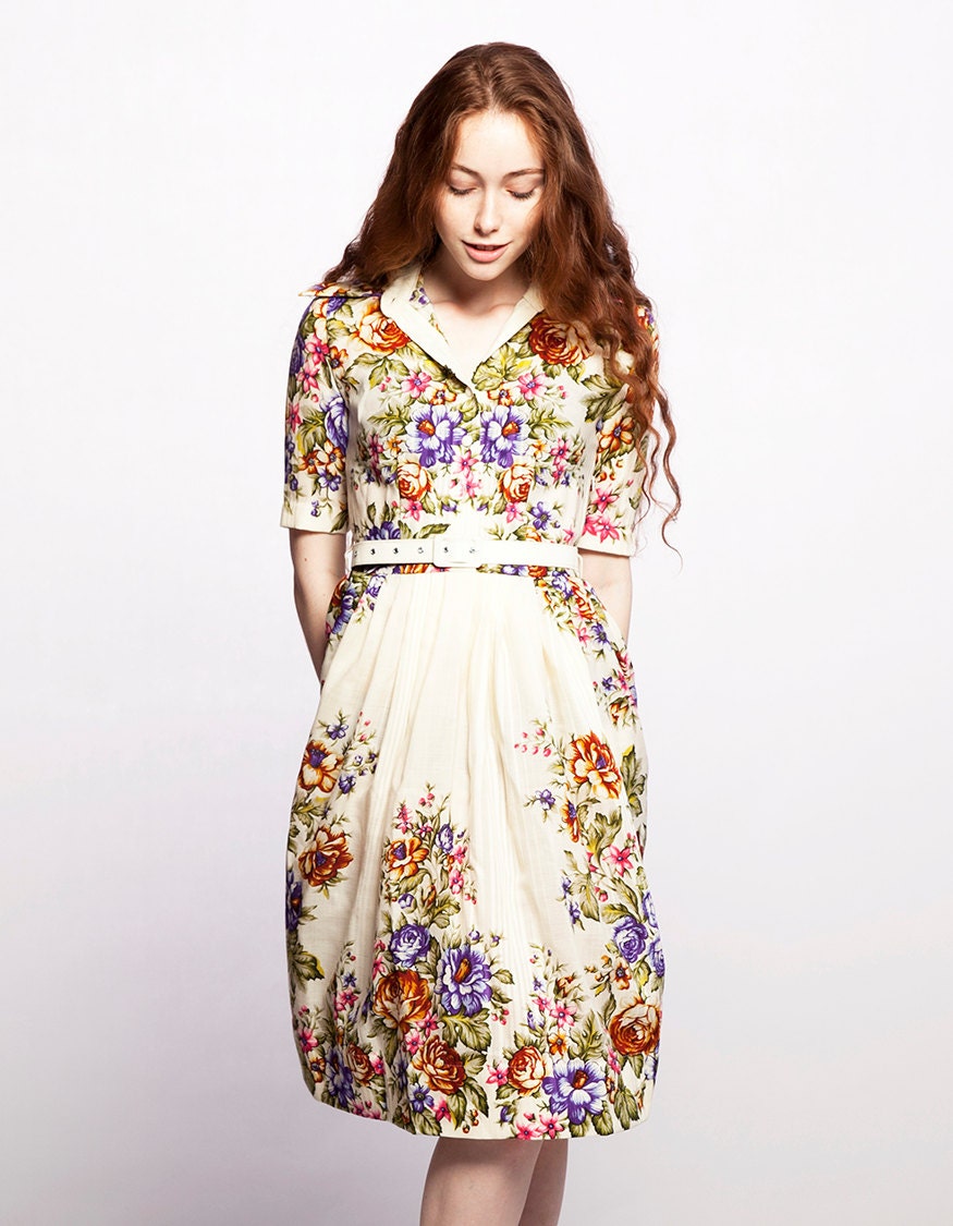 MARIA - shirtwaist dress made of woolen shawl by Mrs Pomeranz