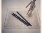 Limited Edition Petite Lucite Tray - Blush/Silver Confetti