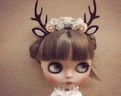 Brown Long deer flowers headband