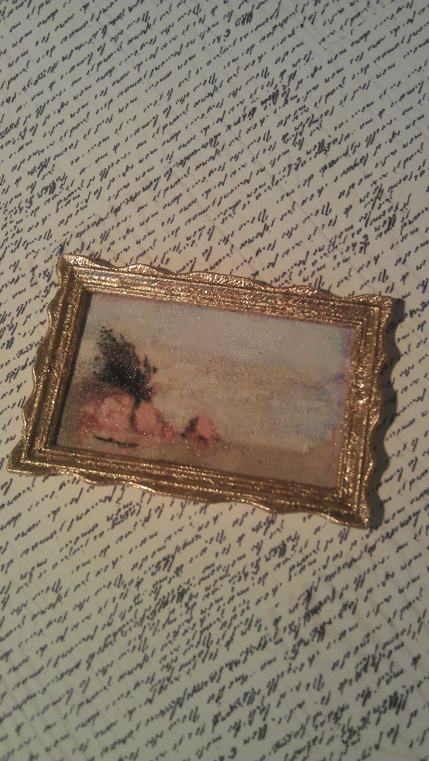 OOAK - Miniature Natural History Painting - Dollhouse Size