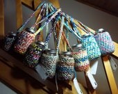 Plarn Water Bottle Cozy with 32 oz. Glass Jar and Shoulder Strap