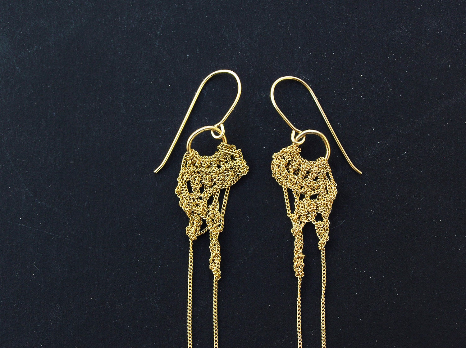 goldfilled hooks crochet dangle earrings
