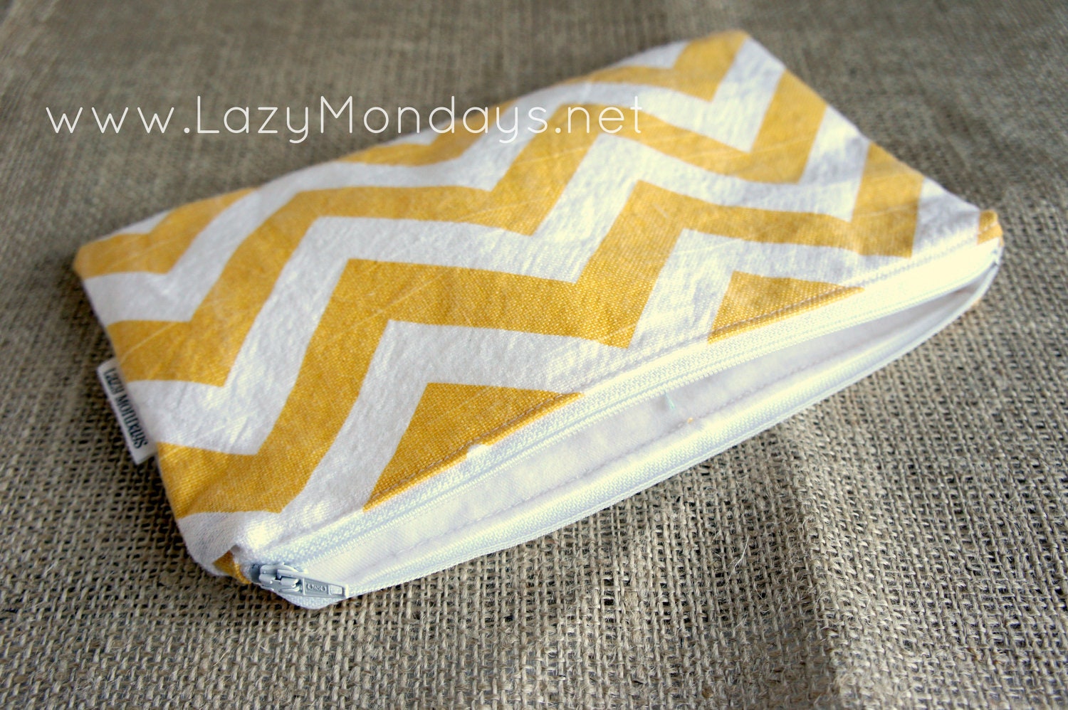 Clutch Chevron Large Yellow Zip Pouch
