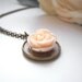 Petite Peach Rose Necklace