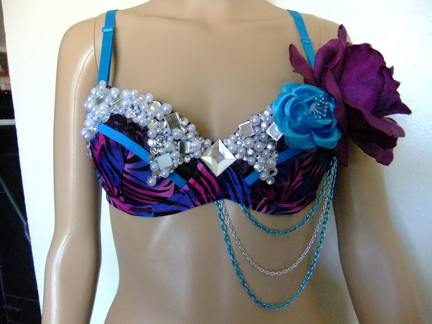 34B Zebra Rose Bra