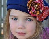 Girls beret adorned with flowers