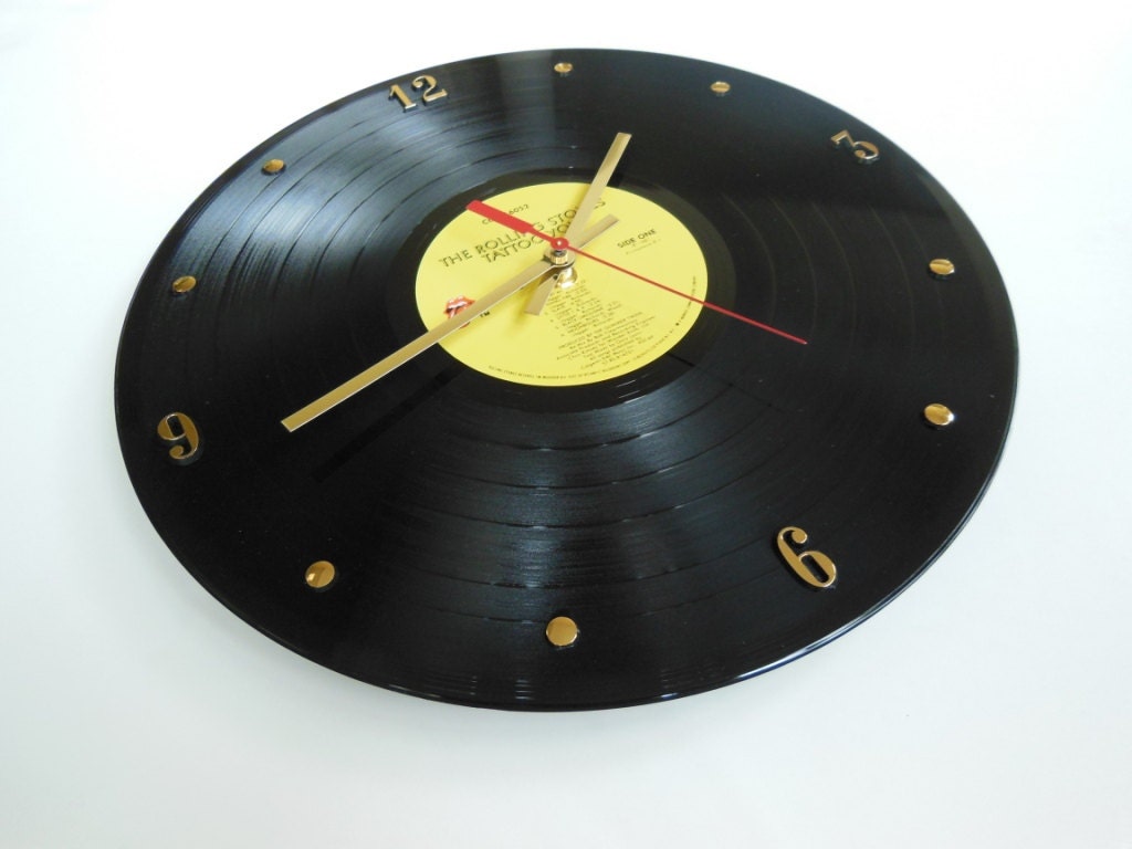 ROLLING STONES Vinyl Record Wall Clock (Tattoo You)