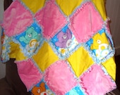 Care Bears Rag Quilt - Minky - Carebear - Baby Girl - Girls - OOAK