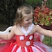Red and White Tutu Flowergirl Princess Dress