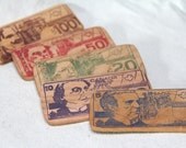 play money - big spender - 5 wooden bills