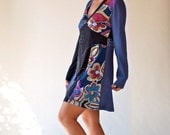 Upcycled women dresses/Eco tunics/patchwork/mixed fabrics short dresses